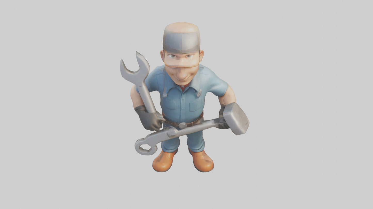Cartoon Mechanic model 3D model