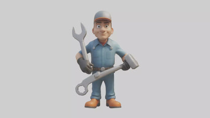 Cartoon Mechanic model 3D model