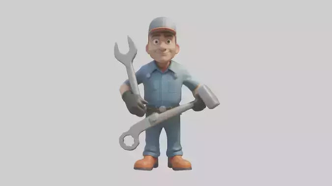 Cartoon Mechanic model 3D model