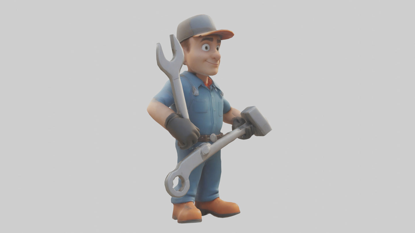 Cartoon Mechanic model 3D model