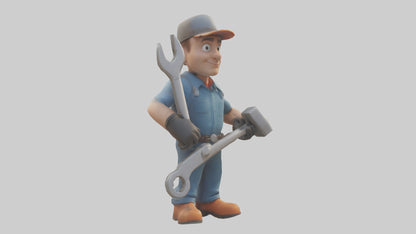 Cartoon Mechanic model 3D model