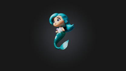 3D model Cartoon Mermaid VR / AR / low-poly