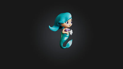 3D model Cartoon Mermaid VR / AR / low-poly