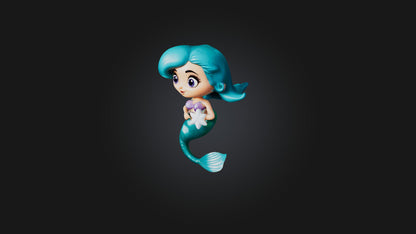 3D model Cartoon Mermaid VR / AR / low-poly