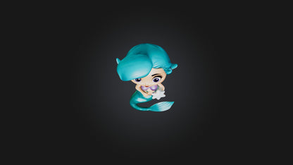 3D model Cartoon Mermaid VR / AR / low-poly