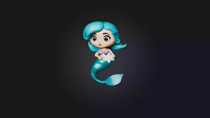 3D model Cartoon Mermaid VR / AR / low-poly