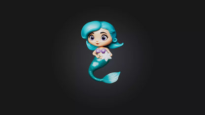 3D model Cartoon Mermaid VR / AR / low-poly