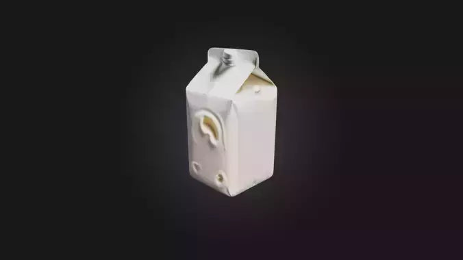 Cartoon Milk Carton 3D model