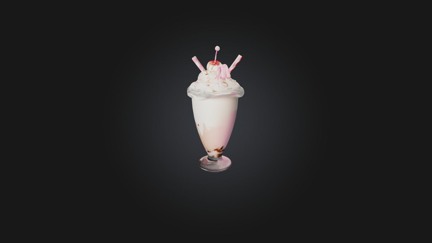 Cartoon Milkshake 3D model