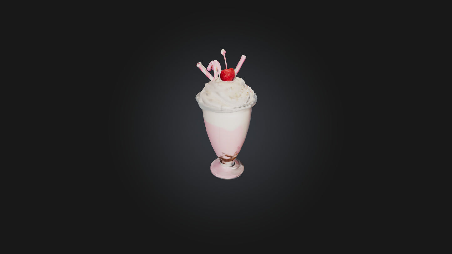 Cartoon Milkshake 3D model