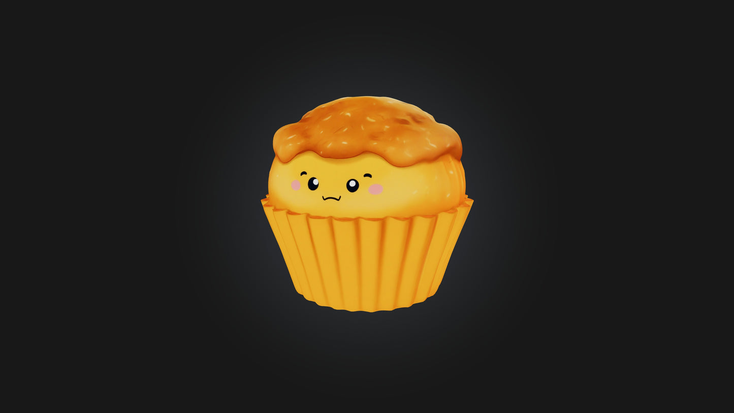 3D model Cartoon Muffin VR / AR / low-poly