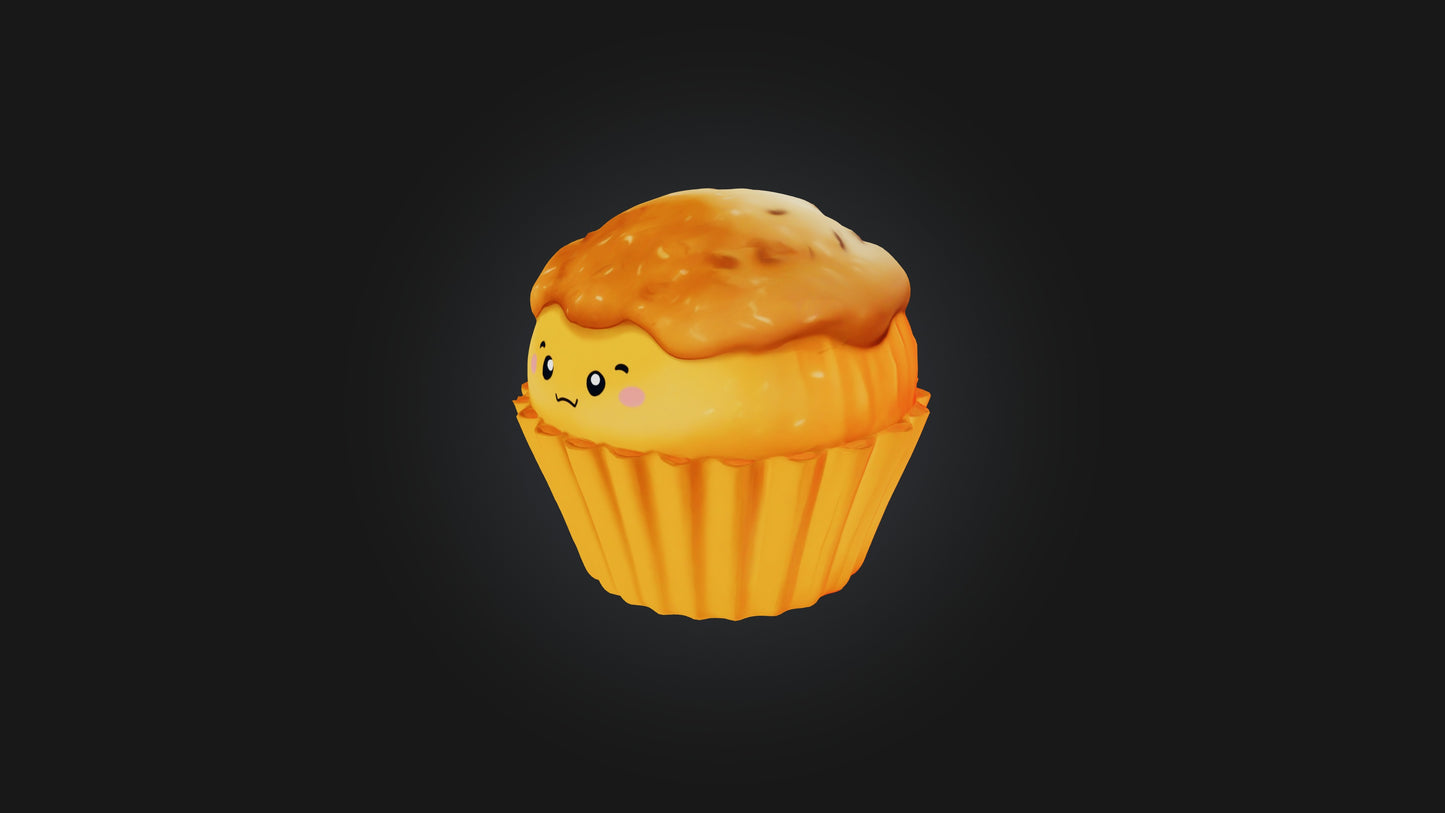 3D model Cartoon Muffin VR / AR / low-poly