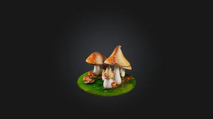 Cartoon Mushrooms 3D model