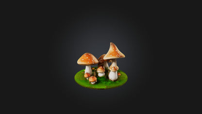 Cartoon Mushrooms 3D model