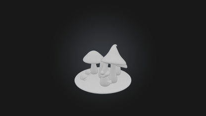 Cartoon Mushrooms 3D model