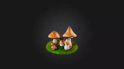 Cartoon Mushrooms 3D model