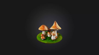 Cartoon Mushrooms 3D model