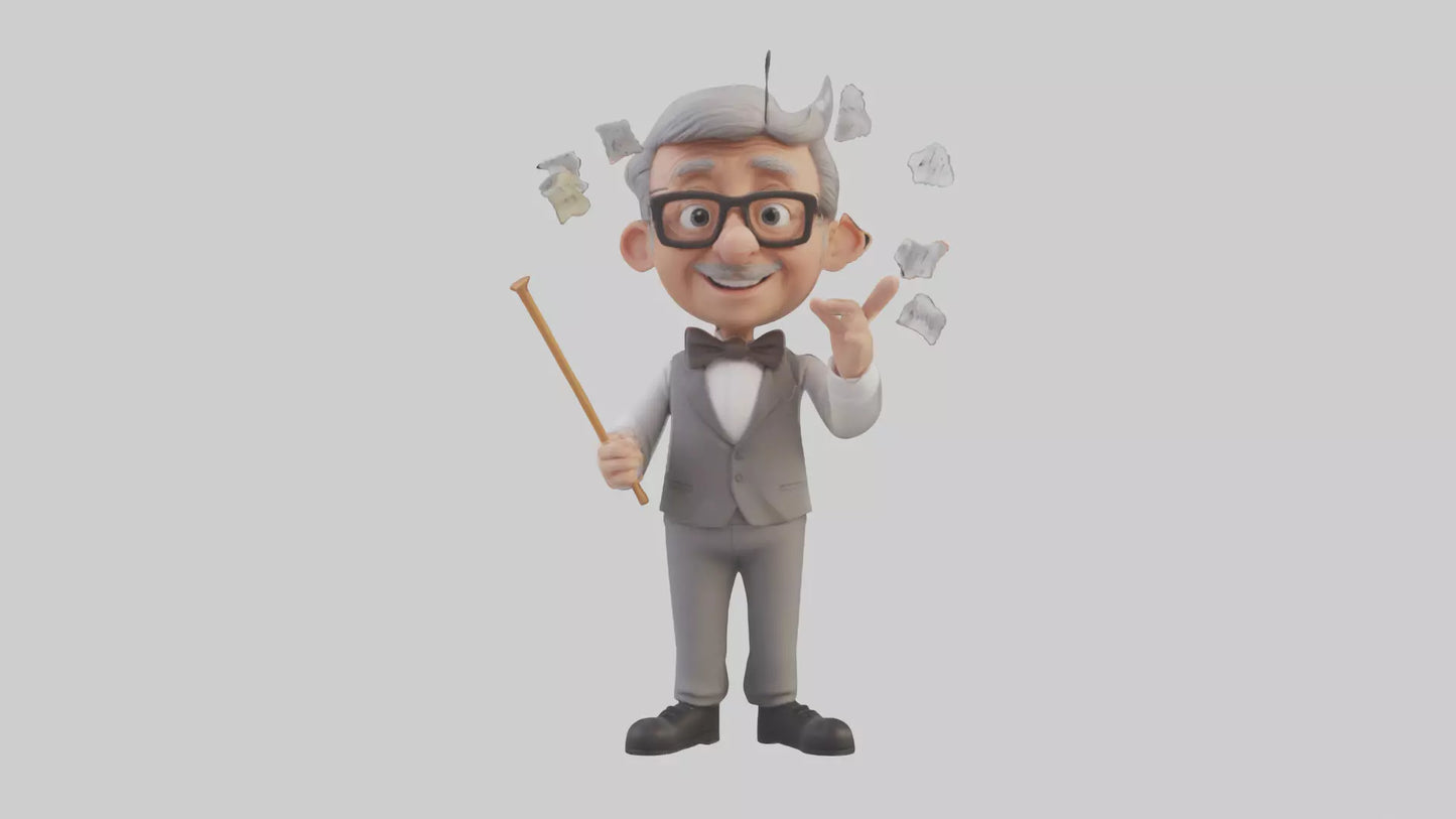 Cartoon Music Teacher model 3D model