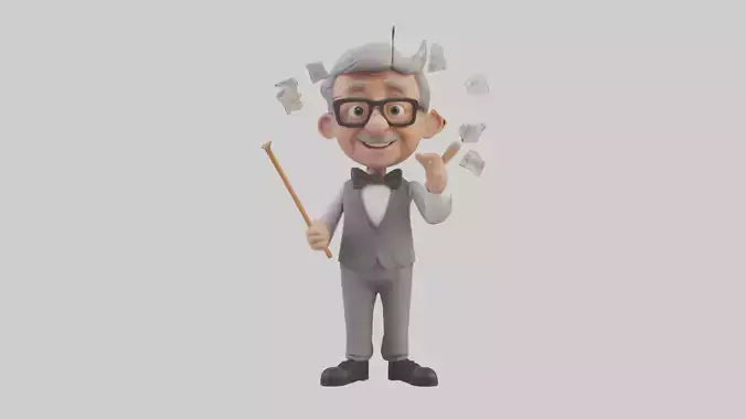 Cartoon Music Teacher model 3D model