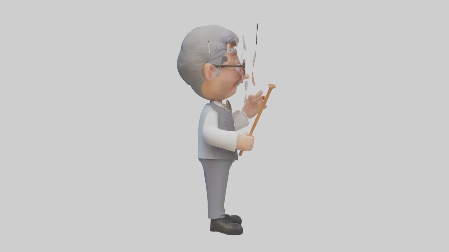 Cartoon Music Teacher model 3D model