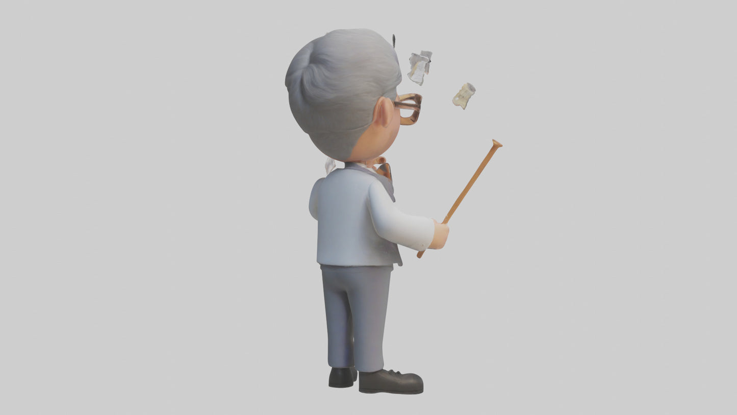 Cartoon Music Teacher model 3D model