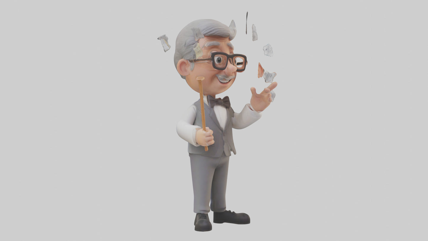 Cartoon Music Teacher model 3D model