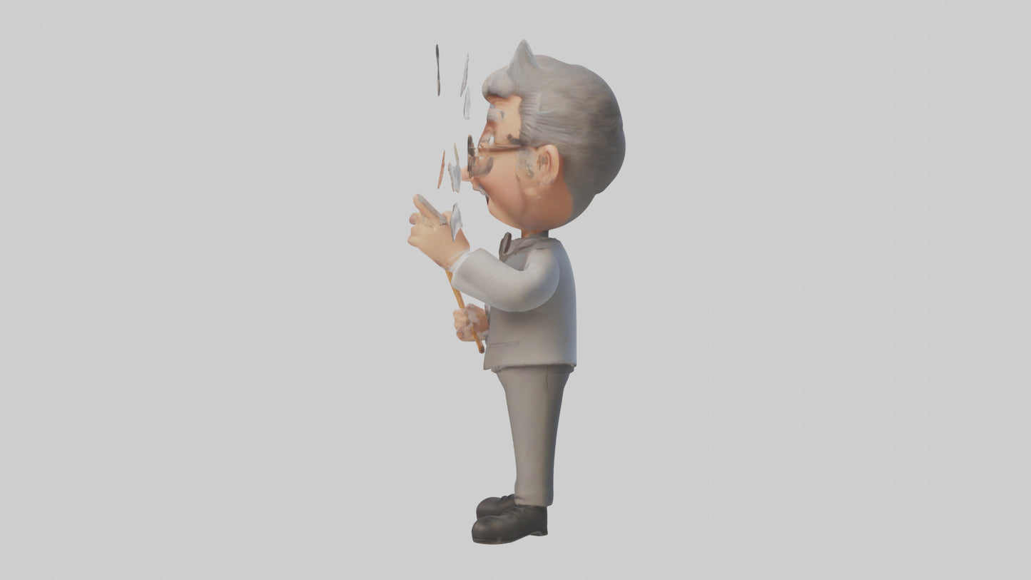 Cartoon Music Teacher model 3D model