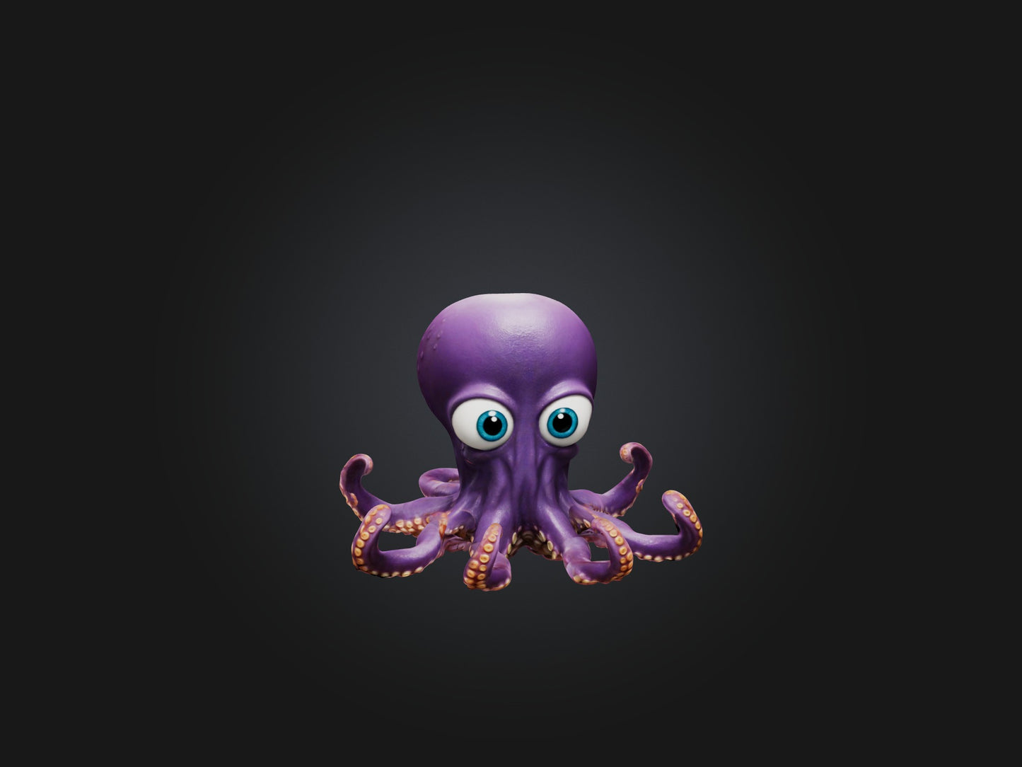 3D model Cartoon Octopus VR / AR / low-poly