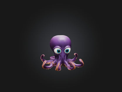 3D model Cartoon Octopus VR / AR / low-poly