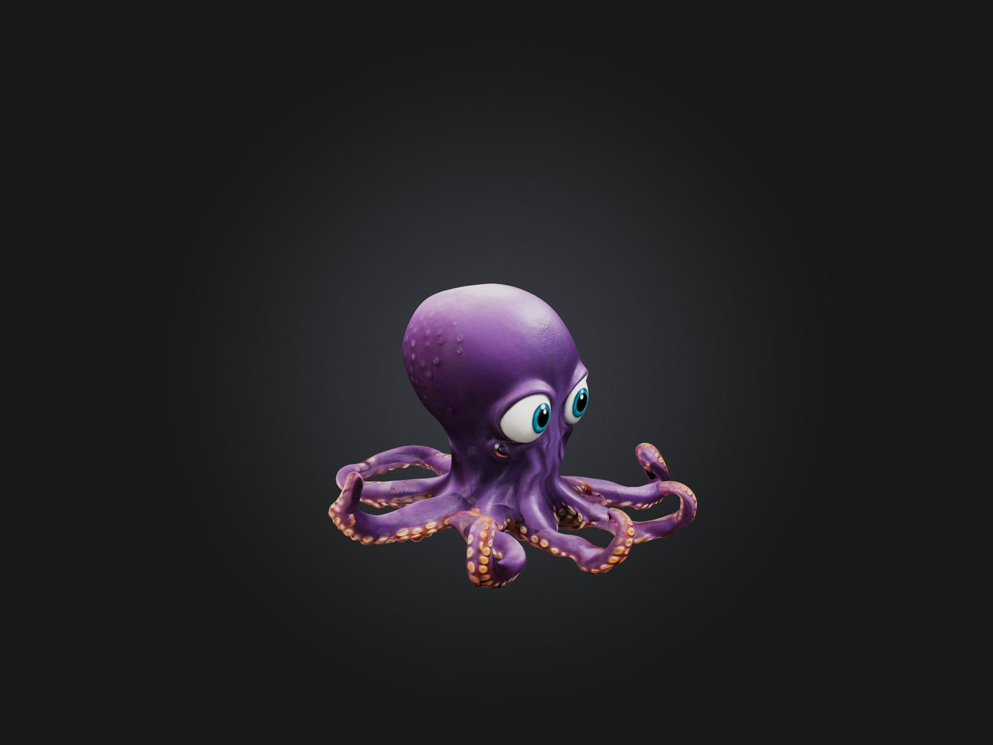 3D model Cartoon Octopus VR / AR / low-poly
