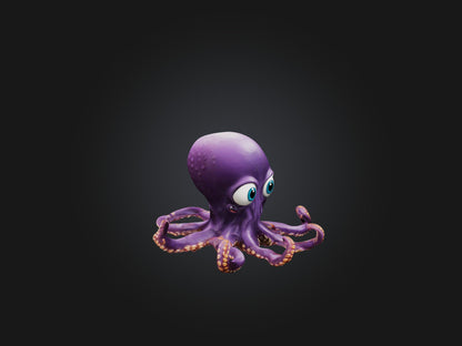 3D model Cartoon Octopus VR / AR / low-poly