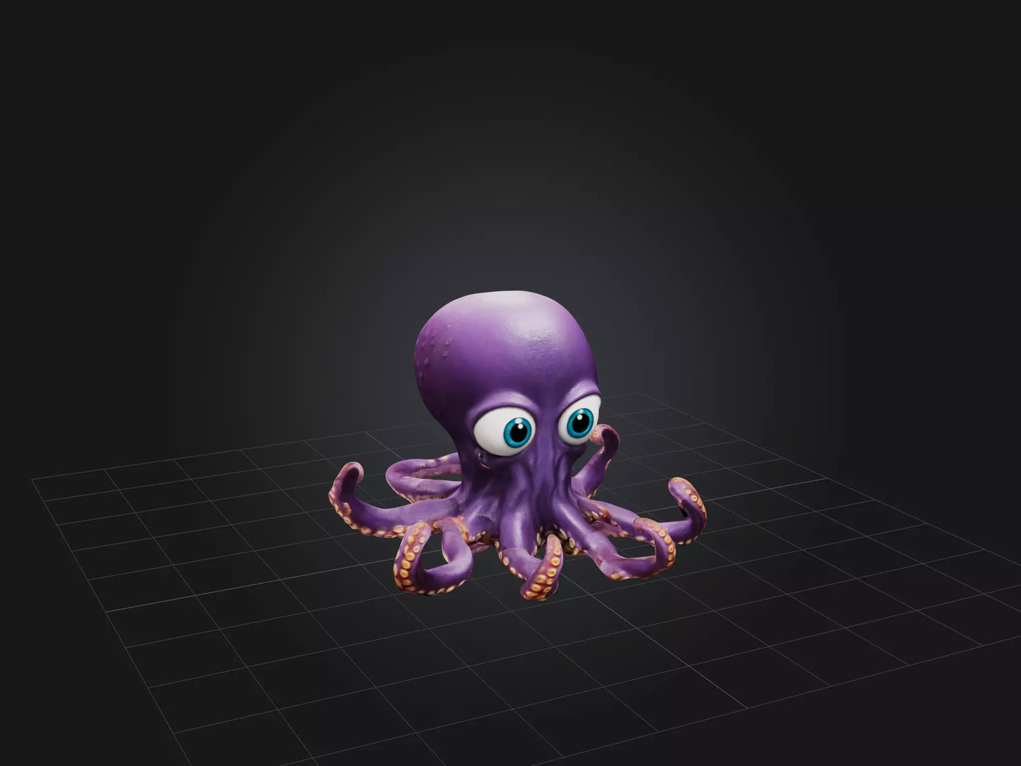 3D model Cartoon Octopus VR / AR / low-poly