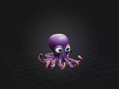 3D model Cartoon Octopus VR / AR / low-poly