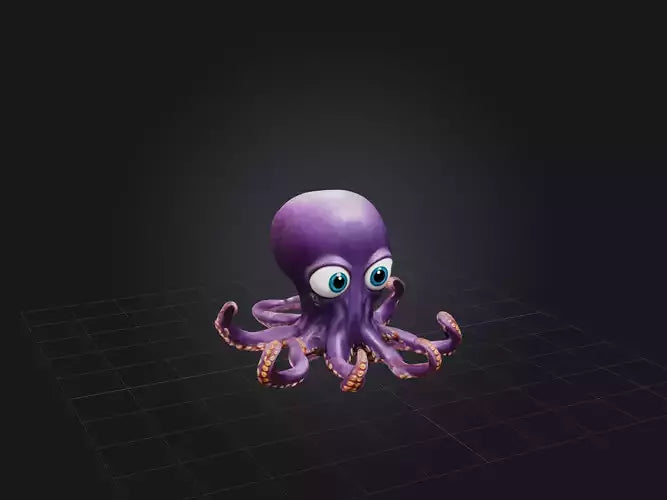 3D model Cartoon Octopus VR / AR / low-poly