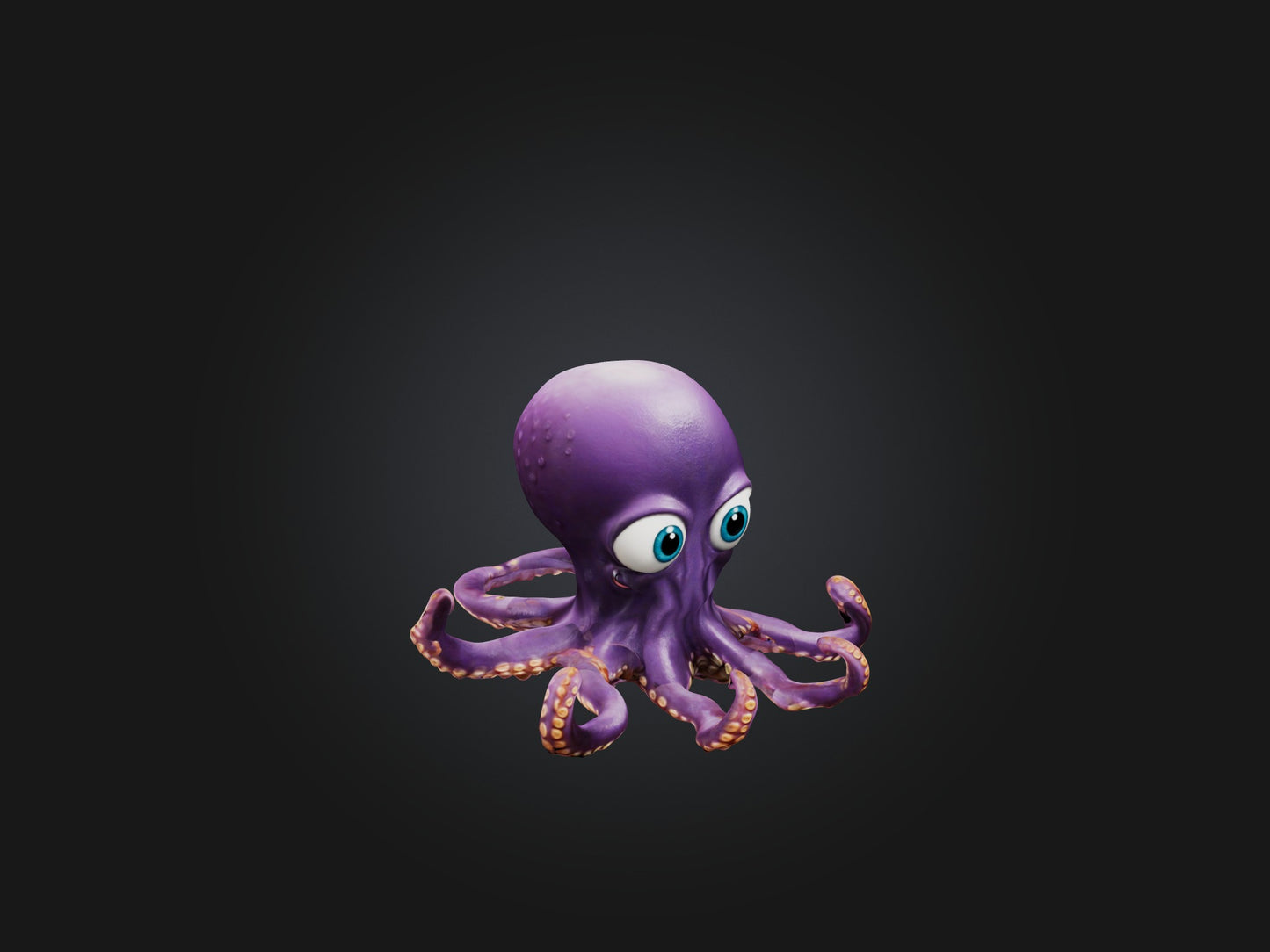 3D model Cartoon Octopus VR / AR / low-poly
