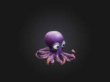 3D model Cartoon Octopus VR / AR / low-poly