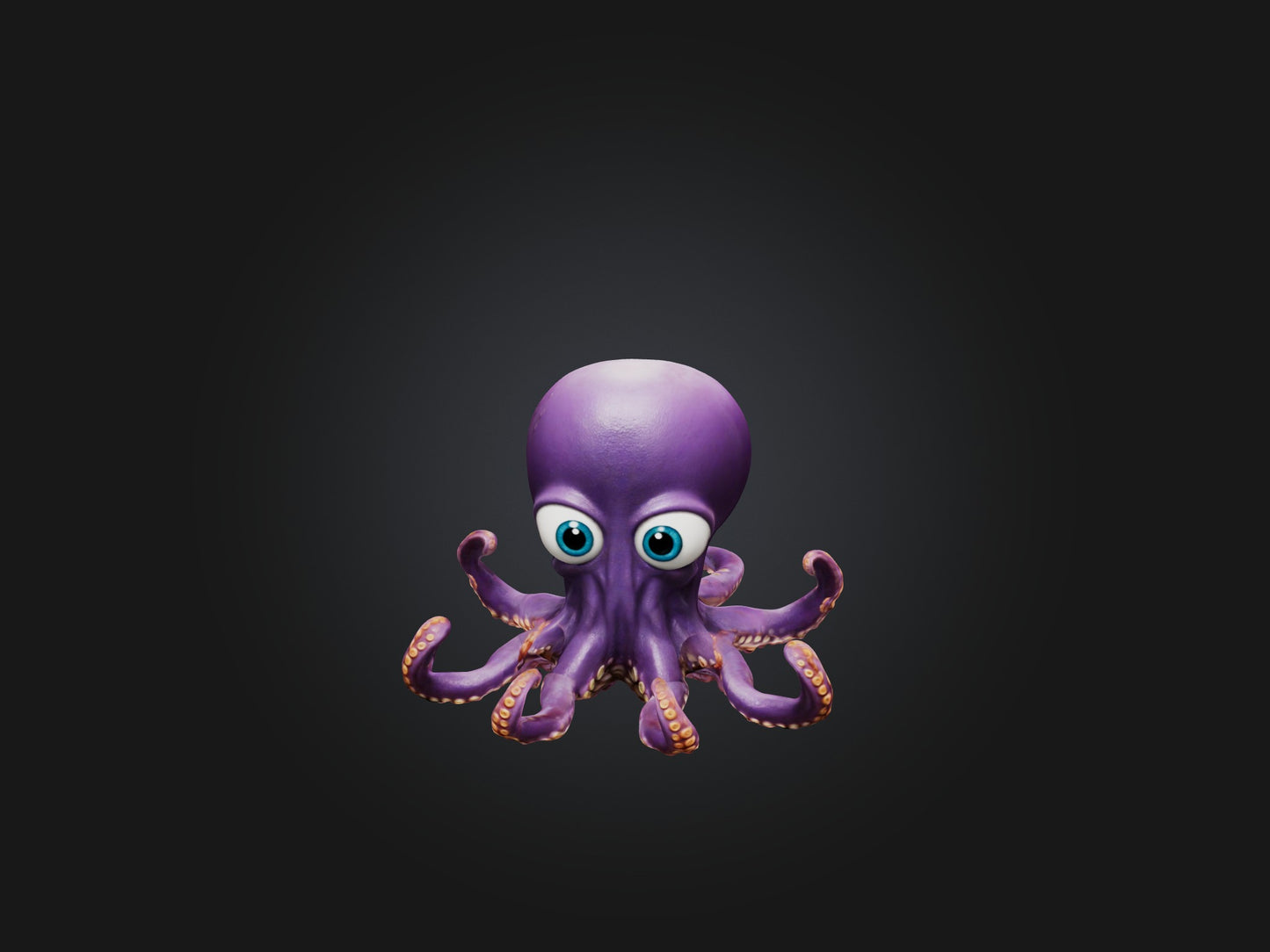 3D model Cartoon Octopus VR / AR / low-poly