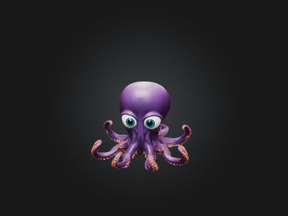 3D model Cartoon Octopus VR / AR / low-poly