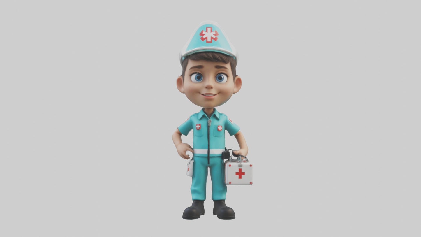 Cartoon Paramedic model 3D model