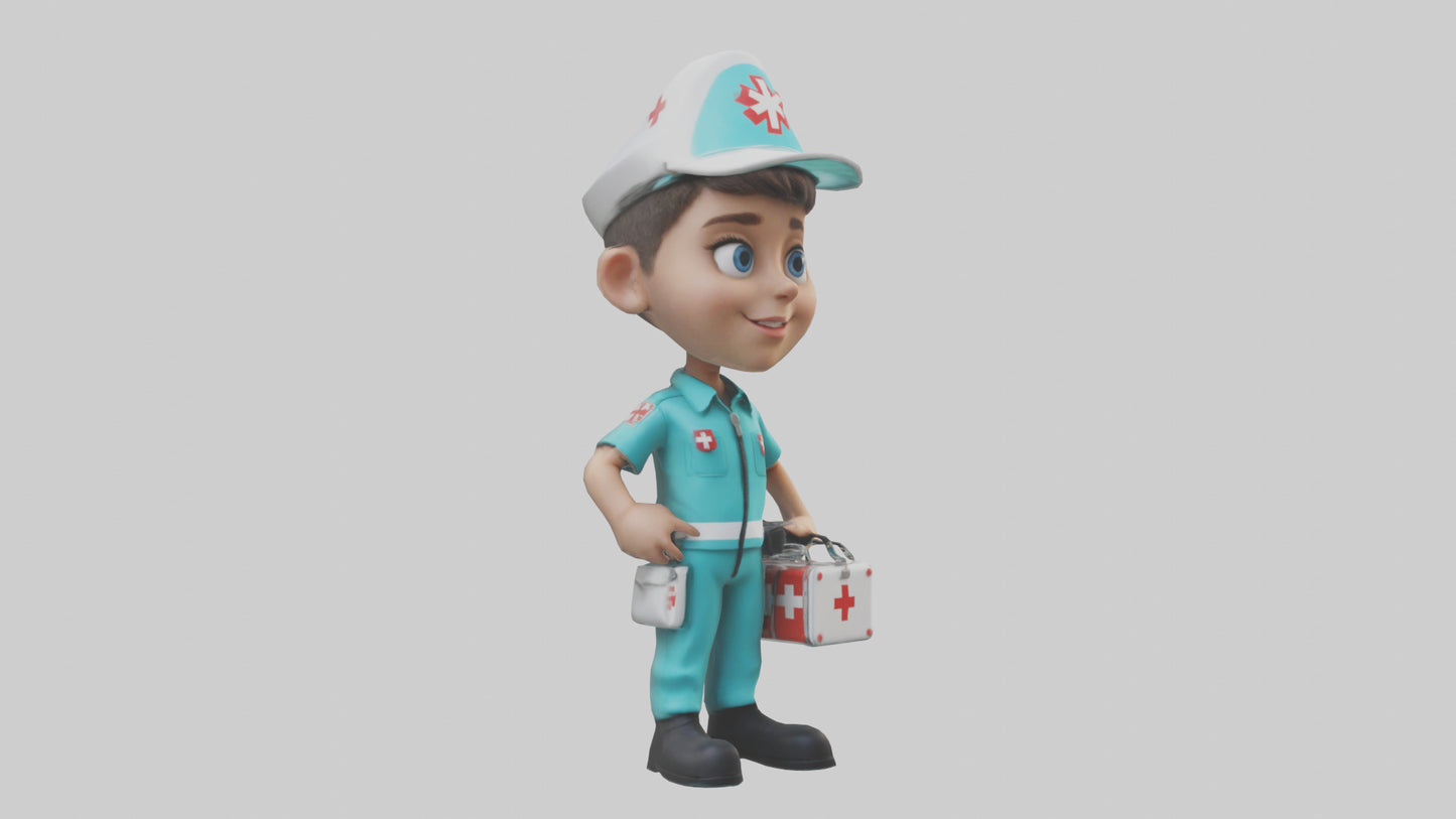 Cartoon Paramedic model 3D model