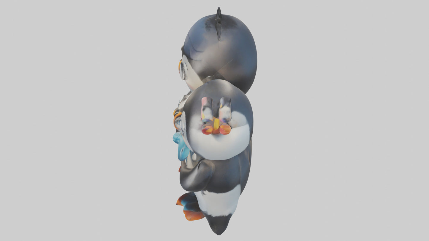 Cartoon Penguin Couple model 3D model