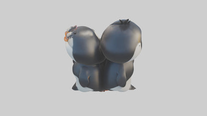 Cartoon Penguin Couple model 3D model