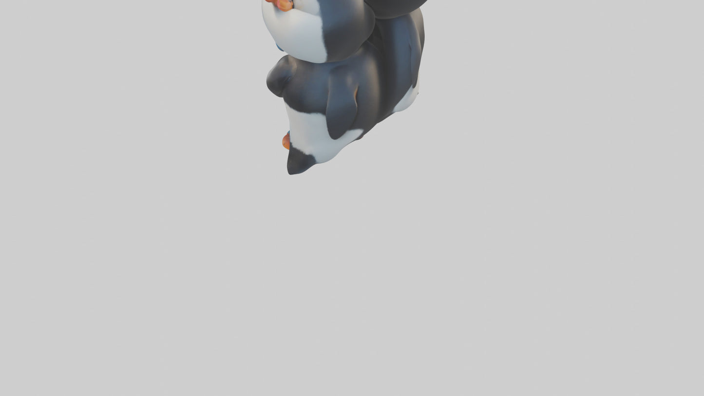 Cartoon Penguin Couple model 3D model