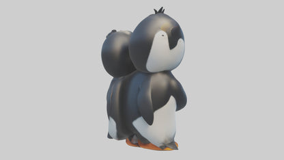 Cartoon Penguin Couple model 3D model