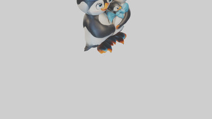 Cartoon Penguin Couple model 3D model