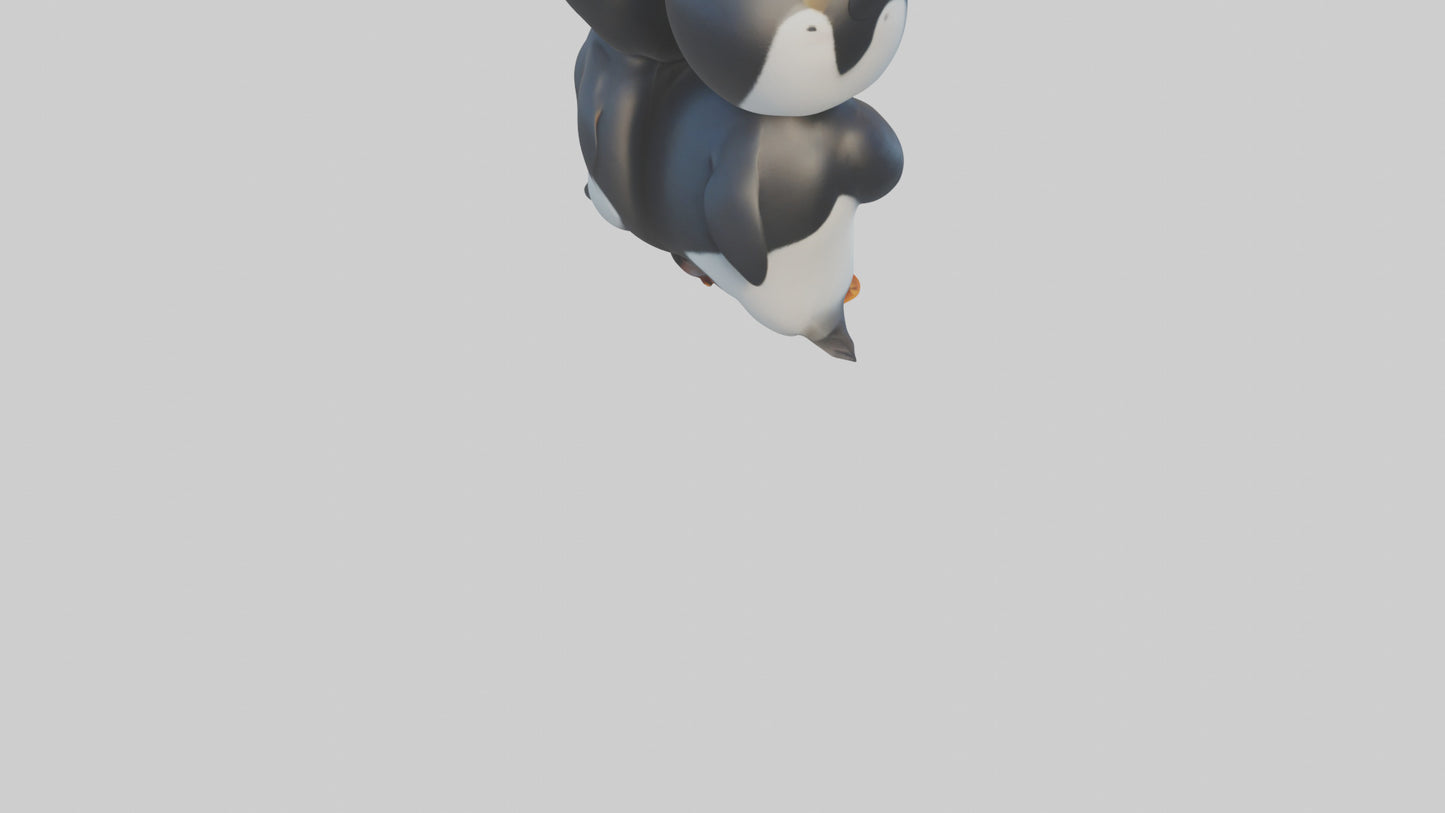 Cartoon Penguin Couple model 3D model