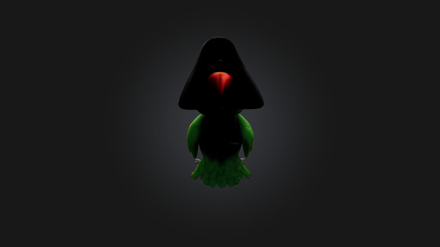 Cartoon Pirate Parrot 3D model