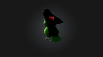 Cartoon Pirate Parrot 3D model
