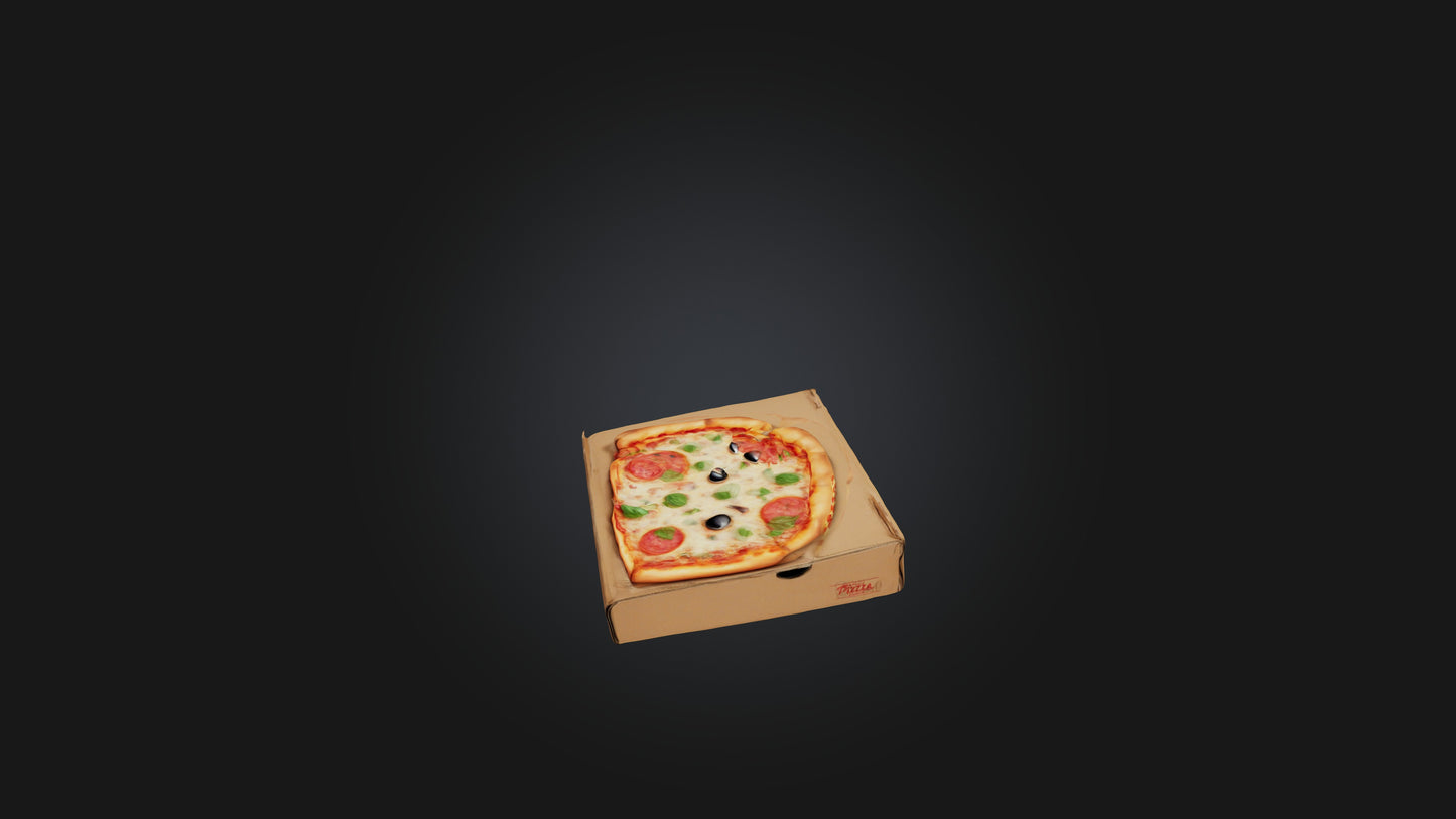 3D model Cartoon Pizza Box VR / AR / low-poly