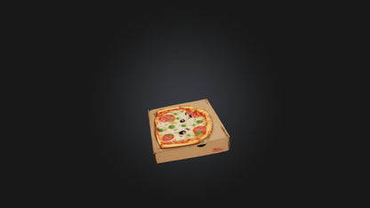 3D model Cartoon Pizza Box VR / AR / low-poly